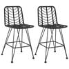 vidaXL Taburete de bar, 2 buc., negru, 45x56x103,5 cm, ratan PE & oțel