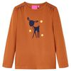 vidaXL Tricou pentru copii cu m&acirc;neci lungi, coniac, 92