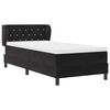 vidaXL Pat cu arcuri cu saltea cu headboard Negru 90 x 200 cm Catifea