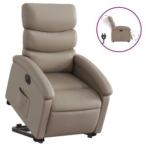 vidaXL Fotoliu rabatabil electric cu ridicare, cappuccino