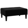 vidaXL Canapea extensibilă, 2 locuri, 2 perne&taburet, negru, catifea