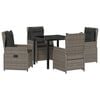 vidaXL Set de masă pentru grădină 5 pcs Gri poliratan