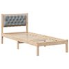 vidaXL Cadru de pat Gri deschis 75 x 190 cm Lemn de pin masiv