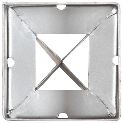 vidaXL Țăruși de sol, 6 buc., argintiu, 9x9x90 cm, oțel galvanizat