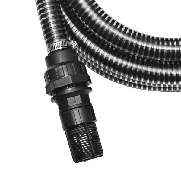 vidaXL Furtun de aspirare cu racorduri, negru, 22 mm, 4 m