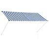 vidaXL Copertină retractabilă, albastru și alb, 250 x 150 cm