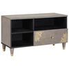 vidaXL Cabinet TV cu sertar Gri 80 x 33 x 46 cm Lemn de mango solid