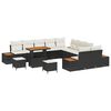 vidaXL Set de canapele pentru grădină cu pernă 13 pcs Negru și Crem