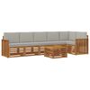 vidaXL Set de canapele de exterior 7 buc. Gri natural și deschis