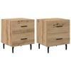 vidaXL Dulap de noapte 2 pcs Stejar Artizanal 40 x 35 x 47,5 cm