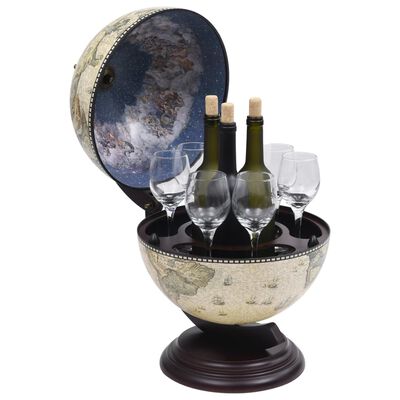 vidaXL Bar tip glob pământesc stativ sticle vin, verde, eucalipt