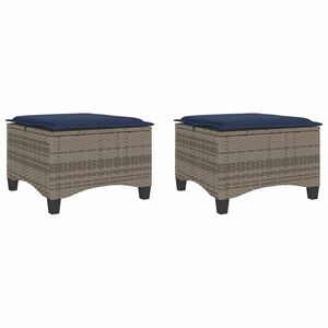 vidaXL Scaune de grădină cu perne 2 buc Gri 55x55x36 cm Poly Ratan