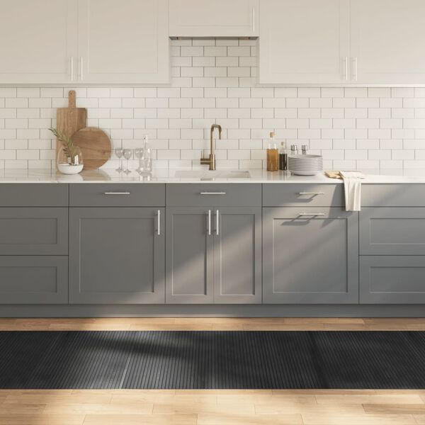 vidaXL Covor dreptunghiular, gri, 80x400 cm, bambus