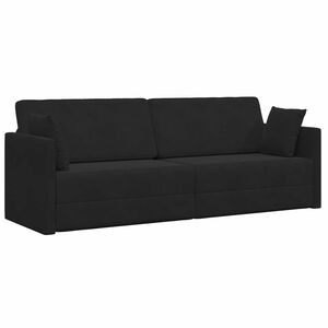 vidaXL Canapea extensibilă de podea Negru 213 x 70 x 77 cm Catifea