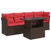 vidaXL Set canapele de grădină cu perne, 5 piese, maro, poliratan