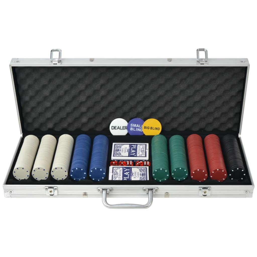 vidaXL Set de poker cu 500 de jetoane din aluminiu | vidaXL.ro