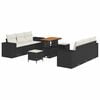vidaXL Set de canapele pentru grădină Negru și Crem Poli Rattan