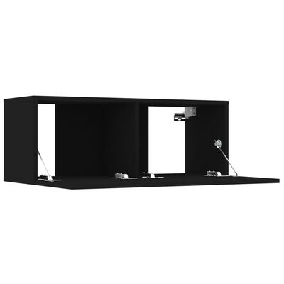 vidaXL Comode TV, 4 buc., negru, 80x30x30 cm, lemn compozit