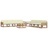 vidaXL Set de canapele de exterior cu pernă 9 pcs Natural și Crem