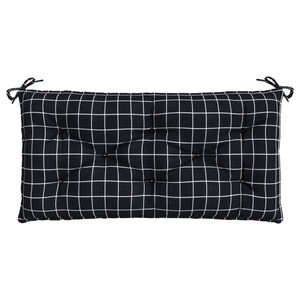 vidaXL Pernă bancă de grădină, negru, 110x50x7cm, carouri, textil