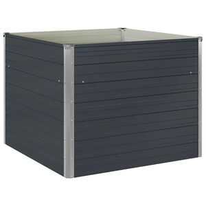 vidaXL Strat &icirc;nălțat de grădină antracit 100x100x77 cm oțel galvanizat