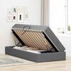 vidaXL Pat cu saltea și spațiu de depozitare Gri &icirc;nchis 100 x 200 cm