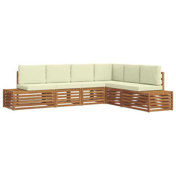 vidaXL Seturi de canapele cu pernă 6 Bucată Natural și Crem