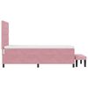 vidaXL Pat cu arcuri cu saltea cu headboard Roz 90 x 200 cm Catifea