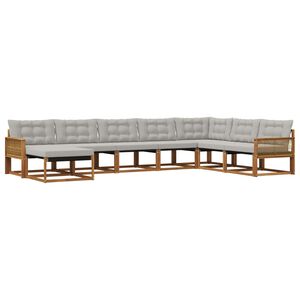 vidaXL Set de canapele de exterior 8 pcs Natural și gri deschis
