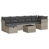 vidaXL Set mobilier de grădină cu perne, 8 piese gri deschis poliratan