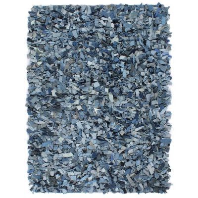 vidaXL Covor fire lungi, albastru, 120x170 cm, denim