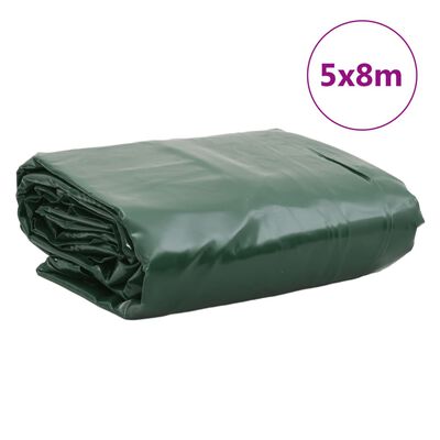 vidaXL Prelată, verde, 5x8 m, 650 g/m²