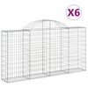 vidaXL Coșuri gabion arcuite 6 buc, 200x30x100/120 cm fier galvanizat