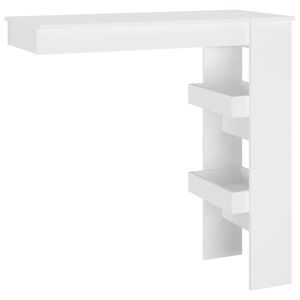 vidaXL Masă bar de perete, alb, 102x45x103,5 cm, lemn compozit
