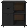 vidaXL Cabinet mobil Negru 63,5 x 39 x 65,5 cm Lemn de pin masiv