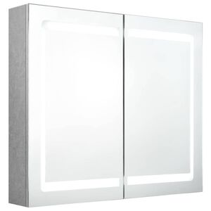 vidaXL Dulap cu oglindă pentru baie Gri Beton 80 x 12 x 68 cm