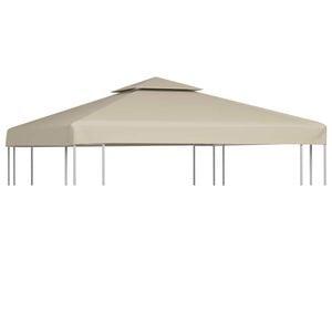 vidaXL Copertină de rezervă acoperiș pavilion, bej, 3x3 m, 310 g/m&sup2;