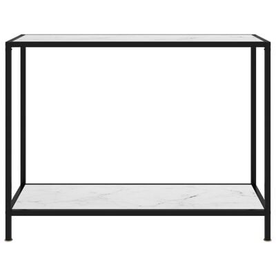 vidaXL Masă consolă, alb, 100 x 35 x 75 cm, sticlă securizată