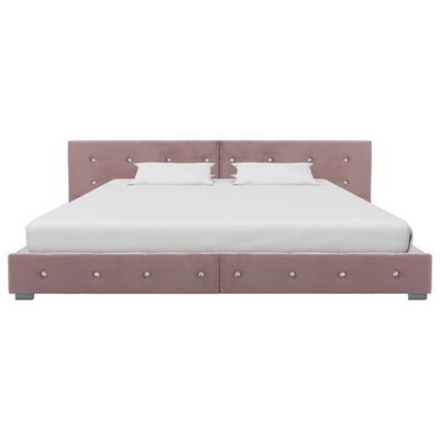 vidaXL Cadru de pat, roz, 160 x 200 cm, catifea