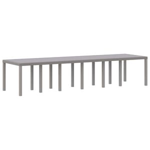 vidaXL Masă de Grădină Gri deschis 350 x 100 x 74 cm poliratan