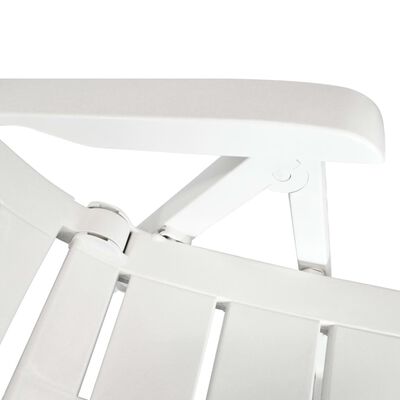 vidaXL Set mobilier de exterior, 11 piese, alb, plastic