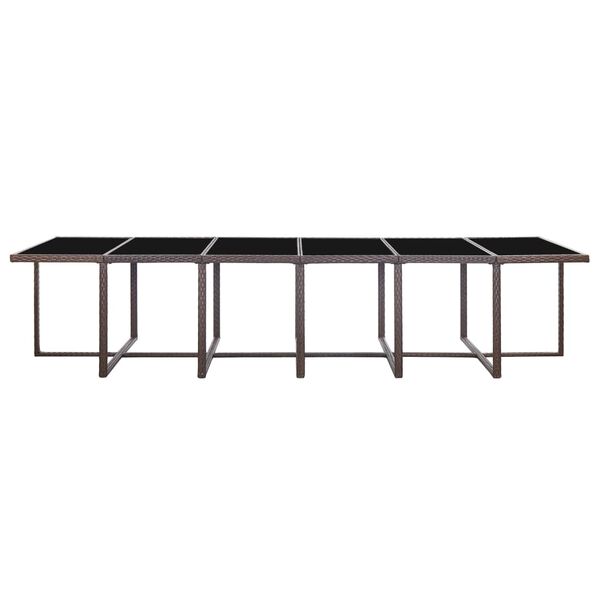 vidaXL Set mobilier de exterior cu perne, 17 piese, maro, poliratan