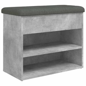 vidaXL Bancă de pantofi, gri beton, 62x32x50 cm, lemn prelucrat