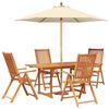 vidaXL Set de dining pentru exterior cu umbrelă 6 buc.