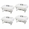 vidaXL Set vase &icirc;ncălzire m&acirc;ncare, 4 piese, oțel inoxidabil