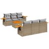 vidaXL Set canapele de grădină, 7 piese, cu perne, bej, poliratan