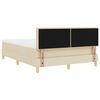 vidaXL Pat cu arcuri cu saltea cu headboard Crem 140 x 190 cm țesătură
