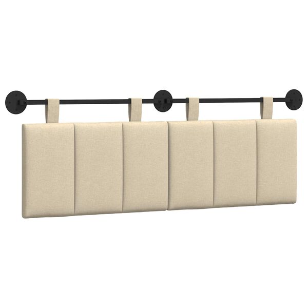 vidaXL Cap de pat suspendat Pe perete Crem 150 x 55 x 5 cm țesătură