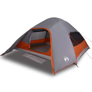 vidaXL Cort de camping cupolă pentru 4 persoane, gri, impermeabil