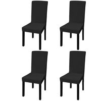 vidaXL Huse de scaun elastice drepte, 4 buc., negru
